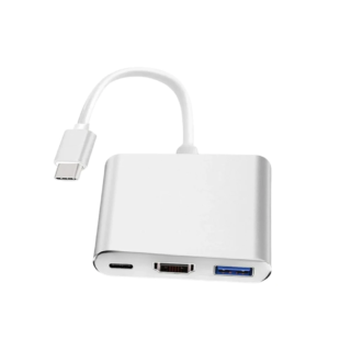 ADAPTADOR 3 EN 1 USBC TO HDTV 4K PD LAPTOP - Plata