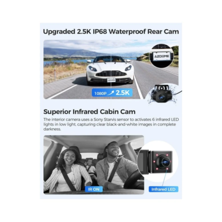Cámara para coche AZDOME M550 Max con grabación 4K, triple cámara y pantalla de 3” - Image 4