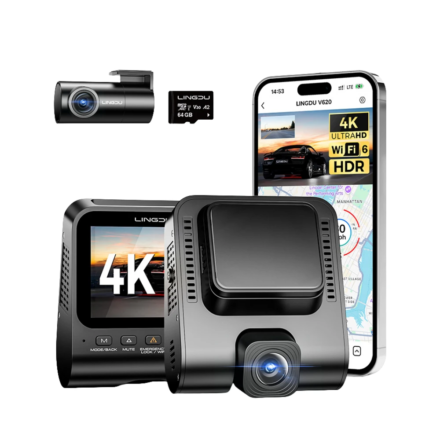 Cámara para coche LINGDU V620 con grabación 4K, pantalla de 2” - Imagen 2