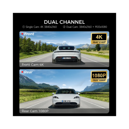 Cámara para coche LINGDU V620 con grabación 4K, pantalla de 2” - Imagen 3