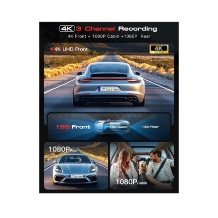 Cámara coche LINGDU V630 4K triple lente con GPS y Wi‑Fi 6 - Imagen 5