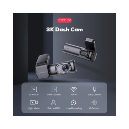 Cámara para coche LINGDU D200 Pro con grabación 3K, pantalla 0,96” - Imagen 5