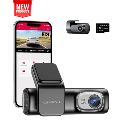 Cámara para coche LINGDU D200 Pro con grabación 3K, pantalla 0,96”