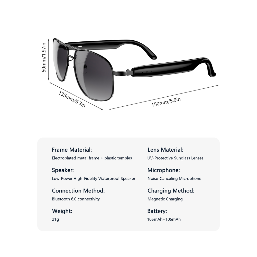 Blackview D1 Pro: Gafas Smart UV con sonido estéreo - Imagen 4