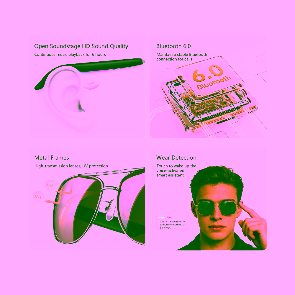 Blackview D1 Pro: Gafas Smart UV con sonido estéreo - Imagen 7