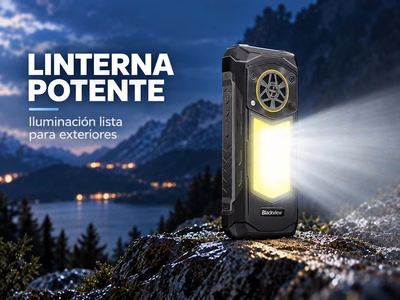 Móvil Blackview con linterna potente para trabajo y actividades al aire libre